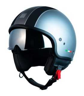 Casco Moto Jet Doppia Visiera Motocubo Top Cube Nero Opaco Pelle