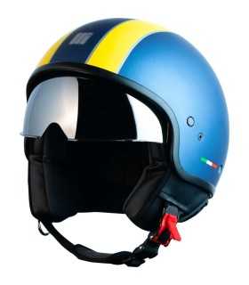 Casco Moto Jet Doppia Visiera Motocubo Top Cube Nero Opaco Pelle