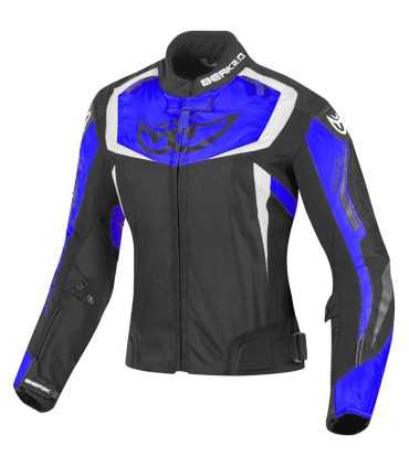 Veste femme moto Berik Bad Eye bleu