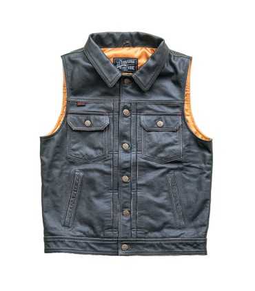 13 1/2 BLOOD MOON gilet pelle nero