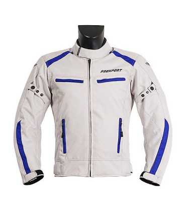 Giubbotto Moto in Tessuto Prexport Europa bianco blu