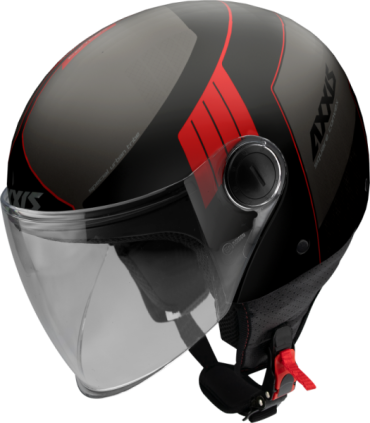 Casco Jet Axxis Square Convex B5 rouge