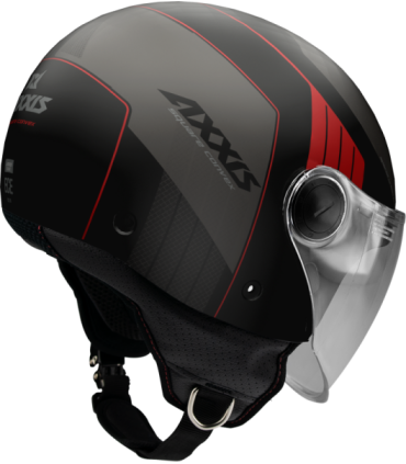 Casco Jet Axxis Square Convex B5 rosso