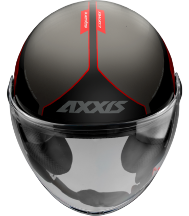 Casco Jet Axxis Square Convex B5 rosso