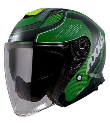 Casque jet Axxis MIrage SV Village C6 vert