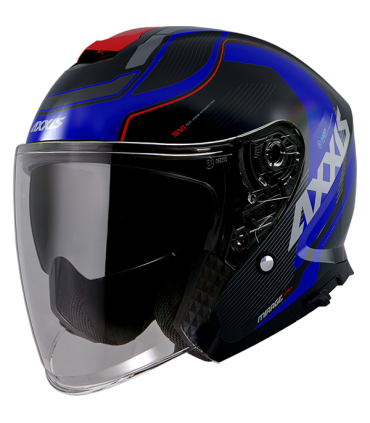 Casque jet Axxis MIrage SV Village B7 bleu matt