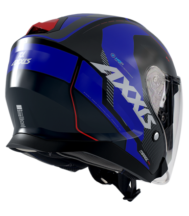 Casque jet Axxis MIrage SV Village B7 bleu matt