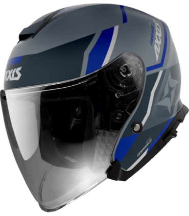 Casque jet Axxis MIrage SV Damasko D7 bleu matt