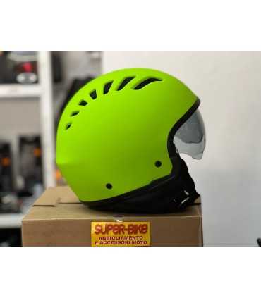 Casco jet Tucano urbano El Fresh verde fluo opaco