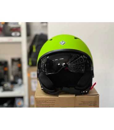 Casco jet Tucano urbano El Fresh verde fluo opaco