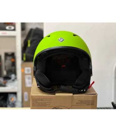 Casco jet Tucano urbano El Fresh verde fluo opaco