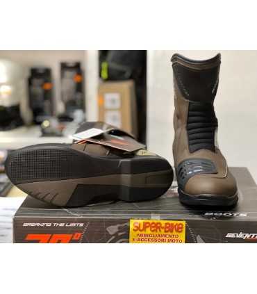 Bottes moto touring Seventy BT3 impermeable marron