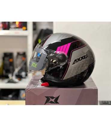 Casco Jet Axxis Square Convex B8 pink