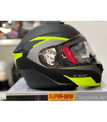 Casco modulare Cgm Dresda nero opaco giallo