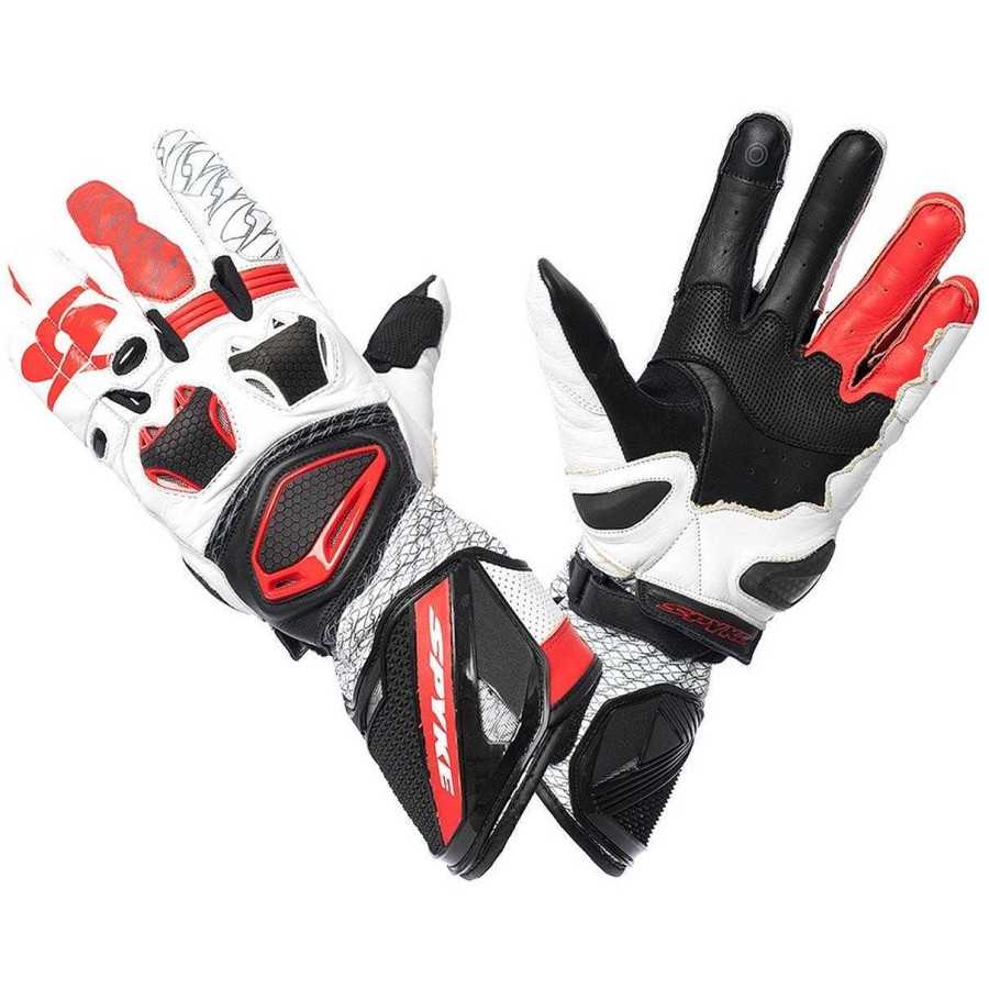 Guanti racing Spyke Tech Pro bianco rosso