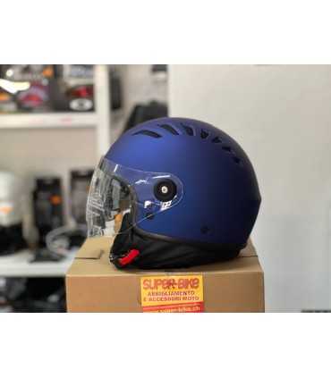 Casco moto jet Tucano Urbano El Top blu opaco