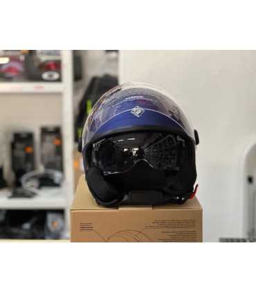 Casco moto jet Tucano Urbano El Top blu opaco