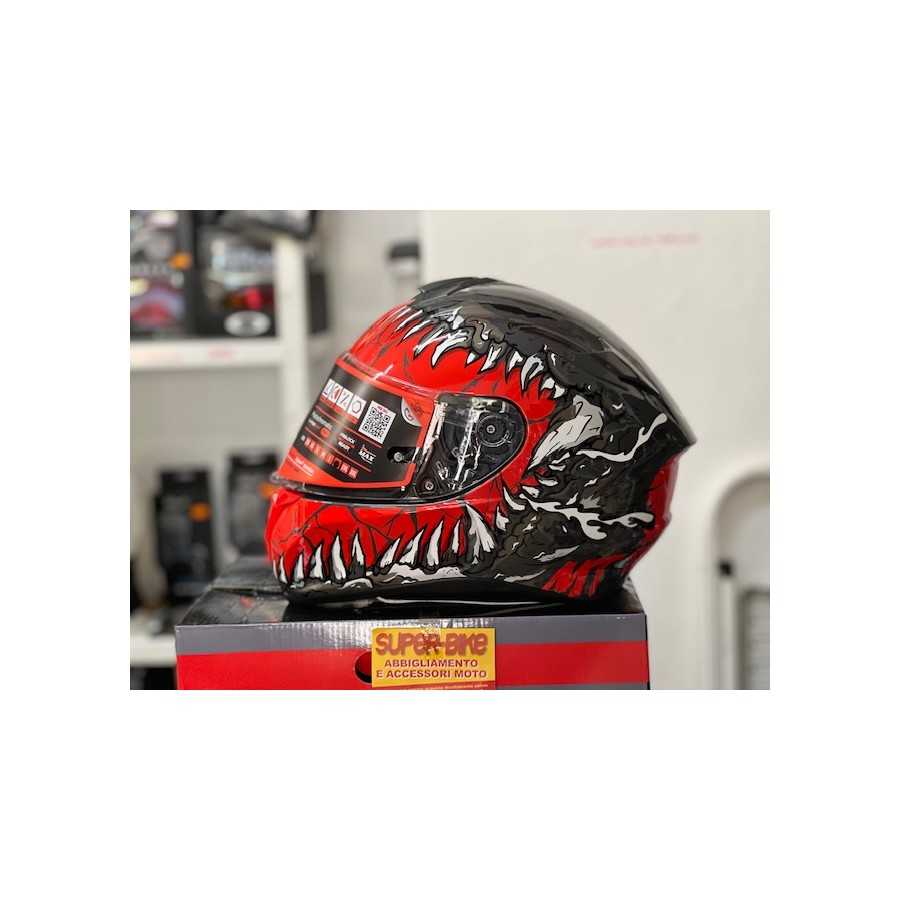 casco integrale moto uomo donna MTHELMETS rosso nero lucido kraken