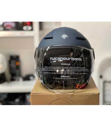 Casco jet Tucano Urbano El Start blu opaco