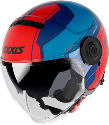 Casco moto Axxis Raven SV MIlano rosso blu