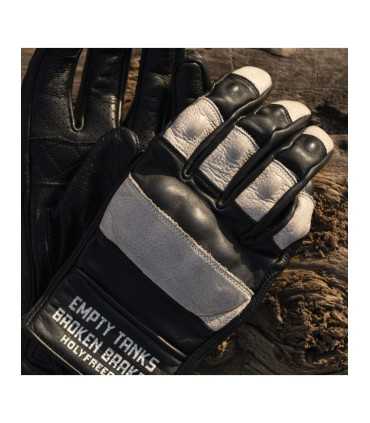 Gants moto Holy Freedom Outlaw Ride noir blanc