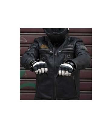 Gants moto Holy Freedom Outlaw Ride noir blanc