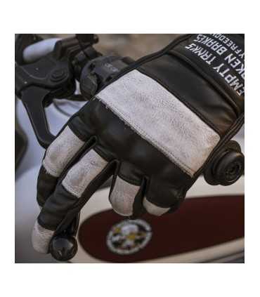 Gants moto Holy Freedom Outlaw Ride noir blanc