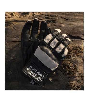 Gants moto Holy Freedom Outlaw Ride noir blanc