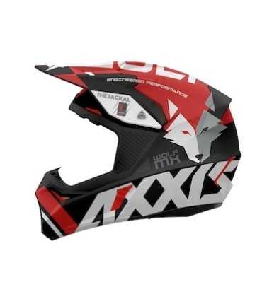 Casco cross Axxis Wolf Jackal B5 rosso opaco