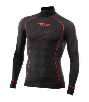 Six2 Ts13w Blazefit lupetto with zip black red