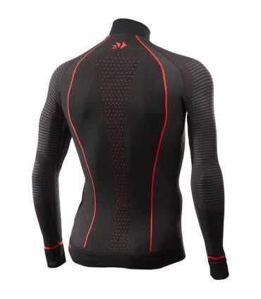 Six2 Ts13w Blazefit lupetto con zip nero rosso