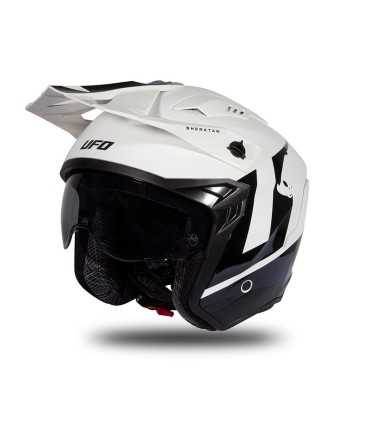 Casque jet Ufo Sheratan blanc noir