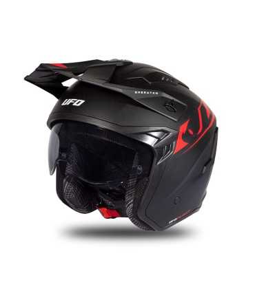 Casco jet Ufo Sheratan nero rosso