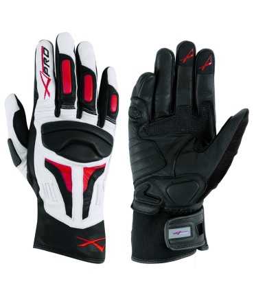 A-Pro Firepower gants en cuir blanc rouge