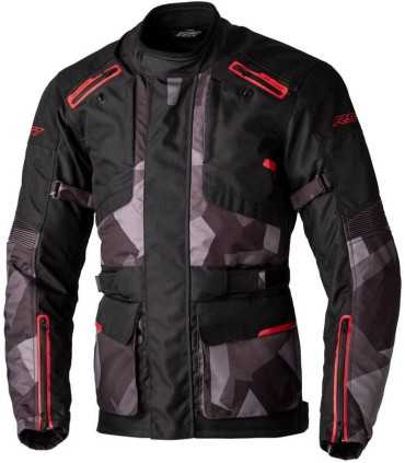 Motorcycle touring jacket RST Endurance camo red