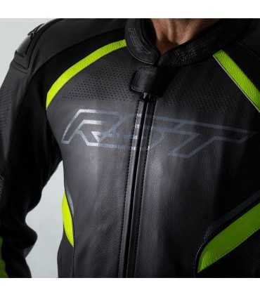 RST Sabre airbag leather jacket black yellow