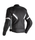 RST Sabre airbag leather jacket black white