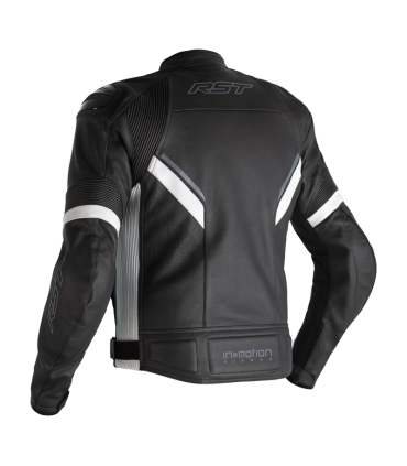 Giacca pelle moto RST Sabre airbag nera bianca