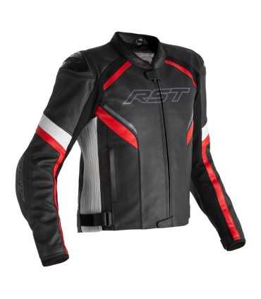 RST Sabre airbag leather jacket black red