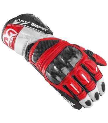 Gants moto racing Berik Pista 2.0 blanc rouge