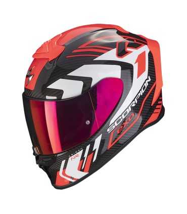 Casco Scorpion Exo R1 Evo carbon air Supra rosso