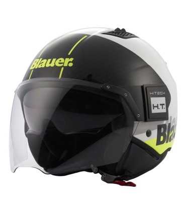 Casque jet Blauer Bet Urban blanc jaune