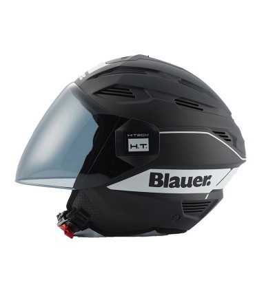 Casque jet Blauer Brat noir matt blanc