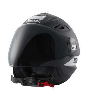 Casco jet Blauer Brat nero opaco bianco