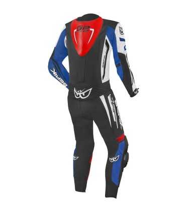 Combinaison moto cuir Berik Monza 2 noir rouge bleu