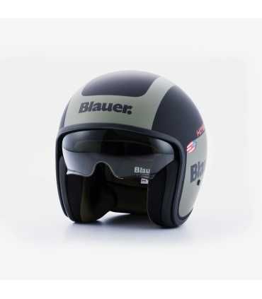 Casco jet Blauer Pilot 1.1 G Graphic nero verde opaco