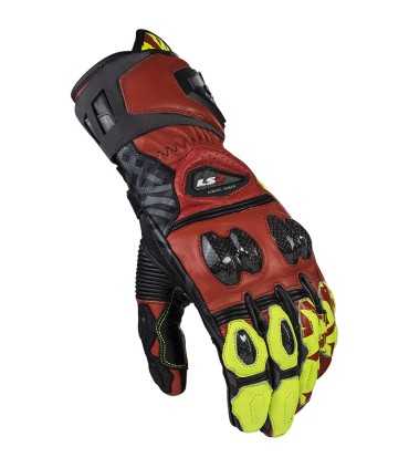 Gants racing LS2 Feng rouge jaune