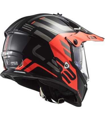 LS2 MX436 Pioneer Evo Adventurer nero opaco arancio