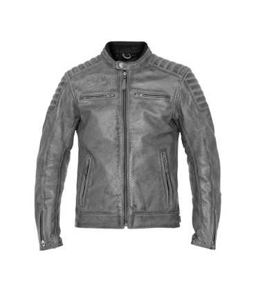 Giacca in pelle moto John Doe Storm grigia