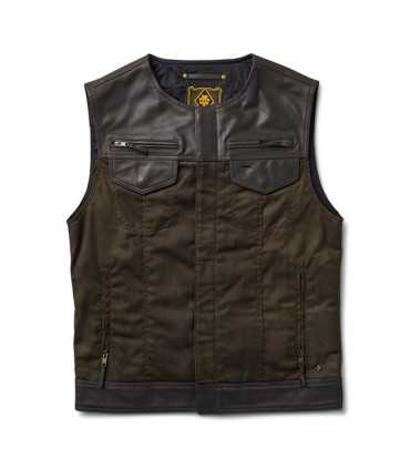 Gilet pelle e tessuto ROLAND SANDS TEMPLE 74 Ranger